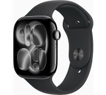 Apple Watch Series 11 [GPS, 46 mm] Alumīnija korpuss Diamond Black ar sporta siksniņu melns, M/L (Atjaunots)