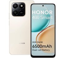 HONOR 400 Smart 4G viedtālrunis 8GB 256GB 6500mAh akumulators 6,77 collu ekrāns ar aizsardzību pret kritieniem IP54 Snapdragon 685 108MP galvenā kamera Android 15 Dual SIM NFC Zelta krāsā
