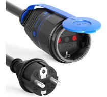 hb-digital 10 m pagarinātājs Strāvas kabelis ar bloķēšanas sistēmu lietošanai ārpus telpām, 250 V / 16 A, 3500 W, HO7RN-F 1,5 mm², IP44, aizsargkontaktu ligzda un kontaktdakša - melns