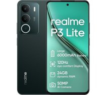 realme P3 Lite viedtālrunis 8+256GB akumulators 6000mAh Eye Comfort displejs 120Hz 50MP AI kamera NFC Dual SIM karte Zaļa