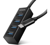 Axagon Hue-m1c centrmezgls 4 porti, mini metāla usb 3.2 gen 1, 20 cm usb-c kabelis