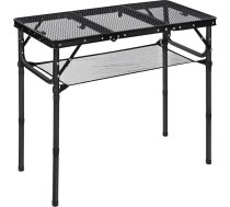REDCAMP Pārnēsājams grilēšanas galds ar režģa darba virsmu, 87 x 40 cm, viegls, saliekams, saliekams kempinga galds kempingam, ēdiena gatavošanai, grilēšanai, RV piknikam, viegli samontējams ar regulējama augstuma kājām, melns