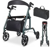 Careboda senioru rollators salokāms un viegls, plāns lietošanai mājās, visurgājējs rollators ar 20 cm riepām, regulējamu sēdekļa augstumu un rokturi