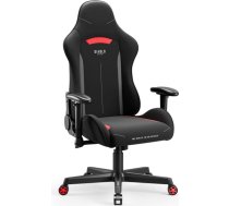 Diablo Gamer krēsls Auduma spēļu krēsls Ergonomisks ar auduma pārvalku, regulējamiem roku balstiem, slīpēšanas mehānisms, galda spēļu krēsls, biroja spēļu krēsls līdz 136 kg, X-Starter, melns