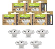 5 LED spuldžu iepakojums AR111 G53 12 W spuldze, kas aizstāj 75 W halogēno spuldzi Silti balta 3000 K gaismas spuldze 45 grādu staru leņķis LED Spot 940 lūmenu AC/DC 12 V starmešu gaisma, bez iespējas aptumšot