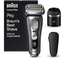 Braun Series 9 Pro Premium vīriešu skuveklis ar 4+1 skūšanās galviņu, elektriskais skuveklis un ProLift trimmeris, 5-in-1 tīrīšanas stacija, 60 minūšu darbības laiks, mitrs un sauss, Tēva dienas dāvana, 9485cc, cēlmetāls