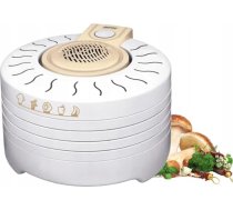 MPM MSG-03 elektriskais dehidrators, 4 šķīvji, 28 cm, bez BPA, žāvē augļus, dārzeņus, garšaugus, gaļu un citus produktus, 250 W, balts, 250 W