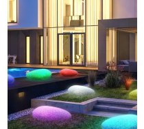 FUYO Liela LED saules lampa Dārza saules gaisma ar tālvadības pulti Saules akmens lodes lampa Dekoratīvā gaisma Āra iekštelpu ūdensizturīga 8 krāsu saules gaismas pagalmam un zālienam
