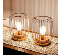 TRIROCKS 2 metāla galda lampu komplekts cilindrā ar akumulatoru uzlādējamas nakts laternas būrī ar skārienjūtīgu gaismu LED gaismu iekštelpām kāzu ballītēm ārā Touch Sensitive Dimmable LED Lights