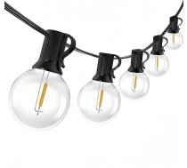 LED pasaku gaismas āra apgaismojums 30 m, 50 + 2G40 pasaku gaismas spuldzes Dārza apgaismojums Balkona pasaku gaismas āra apgaismojums IP44 Ūdensizturīgs dārzam, terasei, kāzām