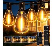 HeiPard LED pasaku gaismas āra apgaismojums 20 m - 30 + 2 G40 spuldzes Pasaku gaismas āra apgaismojums ar tālvadības pulti, taimeri un dimmable, ūdensizturīgs dārzam, lapenei, terasei, balkonam, kāzām, svinībām, ballītēm