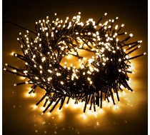 EcoNour 1000 LED klastera gaismas virtenes - 6 stundu apgaismojuma laiks, 8 gaismas režīmi, pieslēgums elektrotīklam, ūdensizturīgs, lietošanai iekštelpās un ārpus telpām - 1000 LED/12,5 m gaismas garums, silti balta krāsa