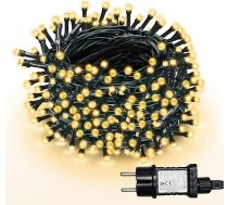 WISD LED pasaku gaismiņas 53 m, 500 silti baltas - dimmējams Ziemassvētku apgaismojums uz tumši zaļa kabeļa ar 12 režīmiem, taimeri un ES kontaktdakšu - iekštelpu un āra rotājums eglītei, balkonam, istabai, dārzam