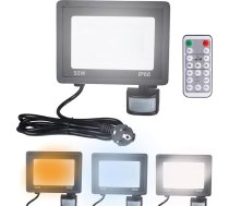 Etrogo 50 W LED prožektors ar kontaktdakšu un kustības sensoru Āra apgaismojums ar tālvadības pulti 3000 K silti balta 4500 K auksti balta 6000 K 5000 lm Dimmable LED IP66 ūdensizturīgs prožektors