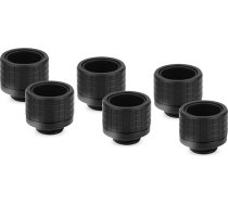 Thermal Grizzly - DeltaMate - HT16-6 Pack - Cietās caurules savienojums - Melns - CNC mehāniski apstrādāts misiņš - G1/4 collas vītne, AD 16 mm - Cietās plastmasas/metāla caurulēm ūdens dzesēšanas sistēmās