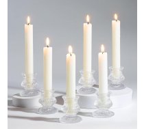 Romadedi Stikla sveču turētājs Taper Candles - 20 mazu caurspīdīgu taper sveču turētāju komplekts svecēm Kāzu galda apdare Mūsdienīga Ziemassvētku apdare Adventes vainags Dzīvojamā istaba Svētku svinības