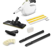 Kärcher SC 1 Multi & Up tvaika tīrītājs, sildīšanas laiks: 30 s, virsmas ietilpība: Svars: 1,6 kg, EasyFix liela grīdas sprausla, 1 liela mikrošķiedras drāna grīdai, 1 liela mikrošķiedras drāna grīdai, atkaļķošanas kārtridžs.