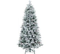 HOMCOM Mākslīgā Ziemassvētku eglīte ar sniegu, 183 cm eglīte ar 1489 galotnēm, salokāms metāla statīvs, Ziemassvētku rotājumiem, iekštelpās, zaļa