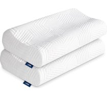 LAMB Memory Foam spilvens, regulējams augstums, ergonomisks kakla atbalsts, 50D blīvums, noņemams pārvalks, 2 gab., balts