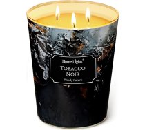 Home Lights Aromatizētas sveces stiklā Lielas 960 g sojas sveces 3 daktu bezdūmu 130 stundas pilnībā degošas aromātiskās sveces Tabaka melna