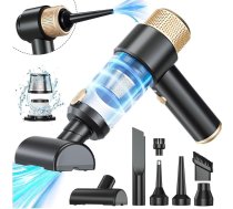 Dealswin 4-in-1 rokas putekļsūcējs bezvadu, 15 KPA spēcīgs automašīnas mini putekļsūcējs klaviatūras putekļsūcējs, 100500 RPM saspiestā gaisa putekļu pūtējs akumulatora saspiestā gaisa smidzinātājs automašīnai, mājai, birojam, dato