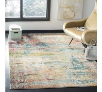 Safavieh Monaco kolekcijas Boho paklājs viesistabai, ēdamistabai, guļamistabai, ar īsu pīlingu, zilganzaļš un oranžs, 200 x 300 cm