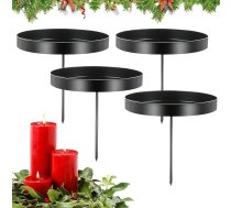 Sveču turētājs Adventes vainags, 4 adventes sveču turētāju komplekts, Adventes vainaga sveču turētājs, Retro vakariņu sveču turētājs, Adventes sveču turētājs svecēm, Ziemassvētku rotājums, galds