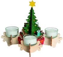 Drechslerei Kuhnert - Hobaku amatniecības komplekts/Adventes vainags/Tējas gaismas turētājs - Ziemassvētku eglīte - Koka montāžai - Ražots Vācijā