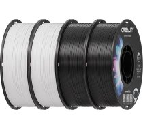 Creality ABS filaments 1,75 mm, 4 kg 3D printeru filamentu komplekts, izmēru precizitāte ± 0,03 mm, izcila izturība, bez smaržas un netoksisks, stabils un izturīgs, 4 spoles - 1 kg (2 x melna + 2 x balta)