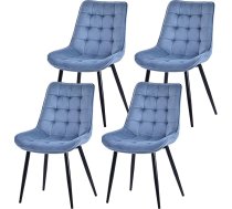 Dining Room Chairs Set of 4 - Modern Ergonomic Chairs in Scandinavian Design - Comfortable Upholstered Seats 53 x 43 cm for Dining Room, Living Room or Office