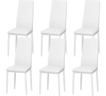 DEWINNER Nordic Dining Chair (Set of 6), Ergonomic Design, Metal Legs, Vintage Padded, Casual Kitchen Chair with Stitching