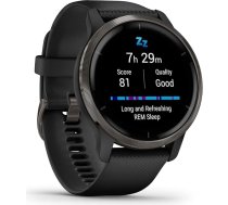 Garmin Venu 2/2S GPS fitnesa viedpulkstenis ar īpaši asu 1,3/1,1 collu (3,3–2,8 cm) AMOLED skārienjūtīgo ekrānu, plašām fitnesa un veselības funkcijām, vairāk nekā 25 iepriekš instalētiem sporta veidiem, Garmin Music un Garmin Pay