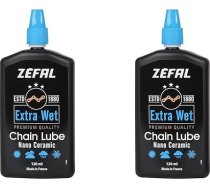 ZEFAL Pack Extra Wet Lube 120 ml velosipēdu ķēdes eļļa – divas pudeles augstākās kvalitātes keramiskā smērviela velosipēdu ķēdēm – MTB ķēdes eļļa ar ļoti ilgu glabāšanas termiņu – 2 x 120 ml pudeles