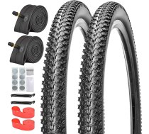 26 x 1,95/2,1 un 29 x 2,1 collu salokāmās kalnu velosipēdu riepas un iekšējās kameras ar 32 mm Schrader vārstu, remonta komplektu, loka lenti, riepu noņēmēju kalnu velosipēdiem, ikdienas braucējiem un