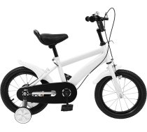 Bērnu velosipēds – 14 collu izglītojošs velosipēds no 3 gadu vecuma ar atbalsta riteņiem, bērnu velosipēdi zēniem un meitenēm izklaidei un fiziskajām aktivitātēm, balts