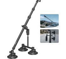 SMALLRIG automaЕЎД«nas stiprinДЃjums kamerДЃm Insta360 X5/X4/X3 un DJI OSMO 360, GoPro trД«skДЃrЕЎais stiprinДЃjuma komplekts ar 120 cm/47,2" teleskopisko selfiju nЕ«ju, lodveida galvu, вЂћMagic ArmвЂњ skavu un adapteri вЂ“ 5843