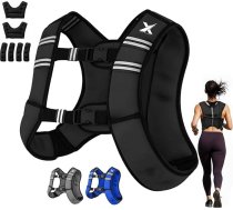 XN8 regulējama svara veste 8 kg un 10 kg, fitnesa veste, neoprēna treniņu veste spēka treniņiem, skriešanai, fitnesam un muskuļu audzēšanai, tumši melna, 5 kg