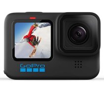 GoPro HERO10 Black ūdensizturīga sporta kamera ar priekšējo LCD ekrānu un aizmugurējo skārienjūtīgo ekrānu, 5,3K60 Ultra HD video, 23 MP fotogrāfijas, 1080p tiešraidi, tīmekļa kameru un stabilizāciju