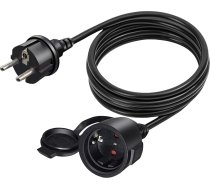 Pagarināšanas kabelis āra 3 m, strāvas kabelis ārā ar aizsargvāciņu 4,8 mm² pagarinātājs gumijas, pagarinātājs 16 A/250 V īss kabelis 2 AC priekš IP44 kontaktligzdas strāvas kabelis āra lietošanai ārpus telpām