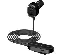 Scosche CPD100EX-VA1 sešu pieslēgvietu 100 W USB auto lādētājs, ātrās uzlādes adapteris PD 30 W un 20 W USB-C pieslēgvietas un 18 W USB-A pieslēgvieta, ceļojuma lādētājs vairākām ierīcēm ar 1,5 m pagarinātāju iPhone 15, iPad