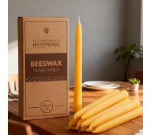 12 Stück Bienenwachskerzen, 22,9 cm, konische Kerzenständer, 100% reines Bienenwachs, 10 Stunden Brenndauer, gelbe Spitzkerzen für Zuhause, Veranstaltungen und Entspannung