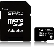 Microsdhc elite 8gb cl10 uhs-1 (u1) atmiņas karte + microsd-sd adapteris (sp008gbsthbu1v10sp)