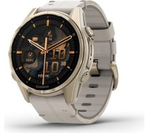 Garmin fenix 8 43mm amoled safīrs, titāna zelts ar kaļķakmens ādas siksniņu