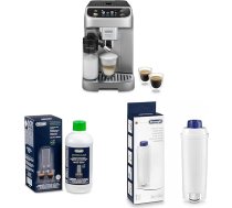 De'Longhi Magnifica Plus DLSC002 ECAM322.70.SB Pilnībā automātisks kafijas automāts ar LatteCrema piena sistēmu + oriģinālais EcoDecalk DLSC 500 ūdens atkaļķošanas filtrs