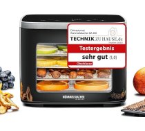 ROMMELSBACHER DA 450 dehidrators 0,2 m² ar 5 nerūsējošā tērauda dehidratora paplātēm, 1 žāvēšanas plaukts, 1 žāvēšanas paklājs, 2 labības formas, LCD displejs, 99 stundu taimeris, regulējama temperatūra (35 °C - 80 °C).