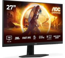 AOC Gaming 27G4HRE 27 collu Full HD monitors, 200 Hz, 1 ms, saderīgs ar G-Sync, HDR10 (1920 x 1080, 2x HDMI 2.0, DisplayPort 1.4), melns/arkans