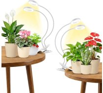 Augu lampa LED pilna spektra augšanas lampa, 96 LED augšanas gaisma ar klipu, LED pilna spektra augu lampas ar automātisko taimeri 6/12/16 stundu, 3 režīmi, 360° Gooseneck, 5 spilgtumi, balta krāsa