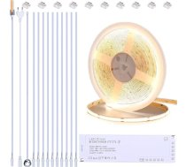 BENLUN 12 V COB LED LED sloksnes grīdas skapja apgaismojums virtuvei 10 m, var griezt 4000 K dabiski balta LED sloksne pašlīmējoša ar dimmeri un barošanas avotu skapja apgaismojumam, akustiskajiem paneļiem, skapim