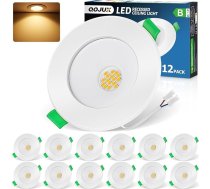 LED iebūvēts starmešu apgaismojums 230 V B enerģijas klase, 5 W 800 LM LED Spot 68-80 mm cauruma izmērs Silti balta 3000 K, IP44 griestu starmeši 26 mm Ultra plakanas iebūvētas gaismas vannas istabai Virtuvei Dzīvojamā istaba Bez apgaismojuma 12