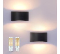 KICAAO Sienas gaisma ar nomaināmu 7 W G9 LED āra apgaismojumu Silti balta 3000 K sienas gaisma Alumīnija sienas gaisma iekštelpās / ārpus telpām Pack of 2